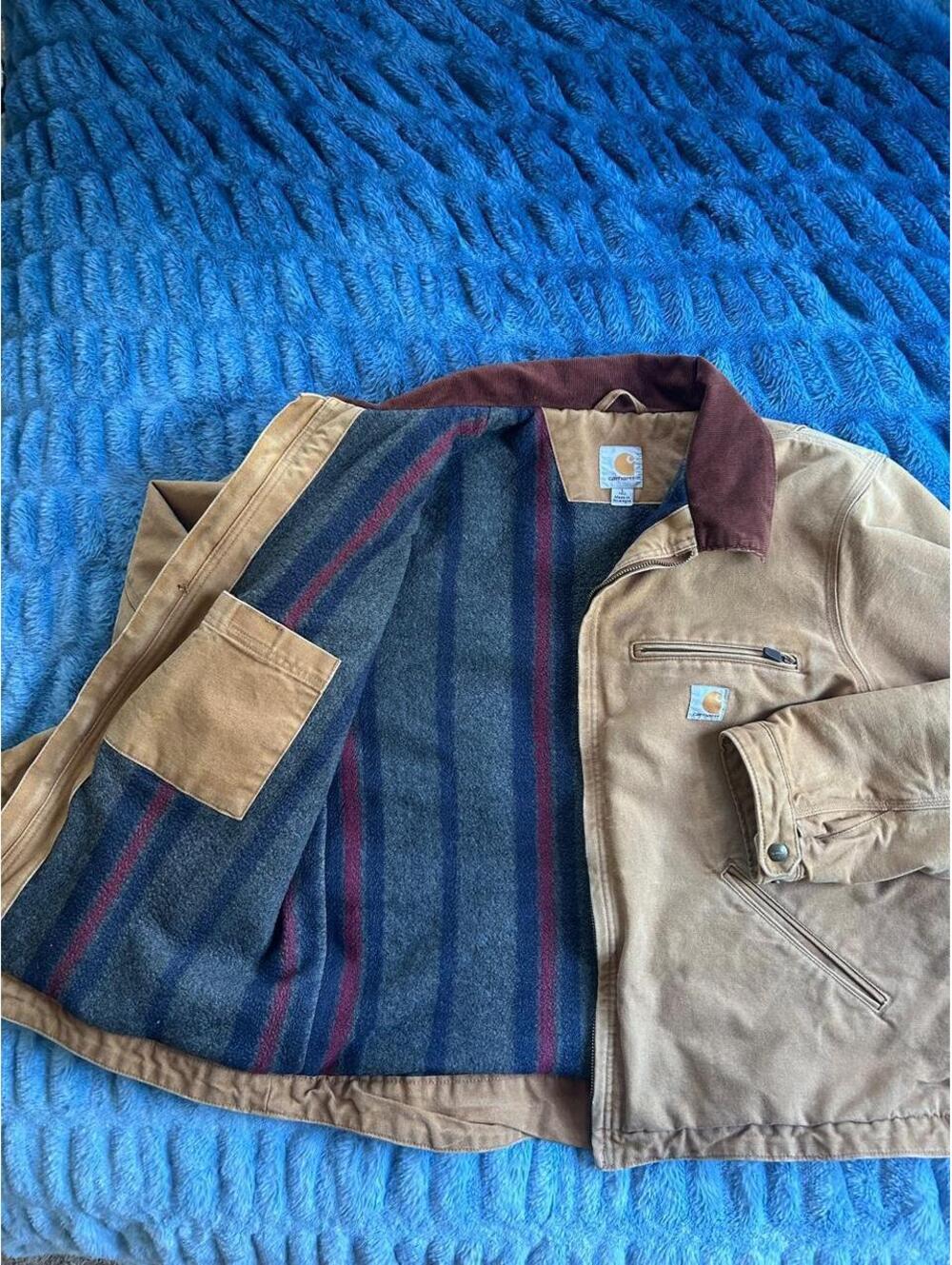 vintage Carhartt J97 Sandstone Duck Detroit Jacket! Size - (L Tall)